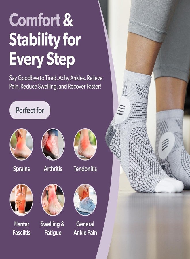 BraceAbility Closed Toe Neuropathy Socks - Diabetic Socks for Women and Men, Foot Pain Relief, Circulation, Anti-Neuropathy, Foot Fatigue, Compression Nerve Support – 1 Pair (Medium Gray) - Image 5